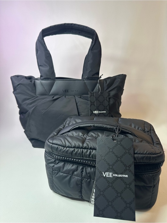 Vee Collective Handbags - SET OF TWO!! NEW VEE COLLECTIVE CABA TOTE SMALL AND PORTER VANITY BLACK